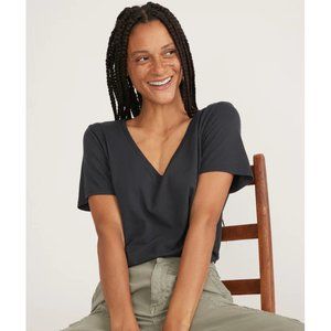 [Marine Layer] Boyfriend V-Neck T-Shirt in Black
